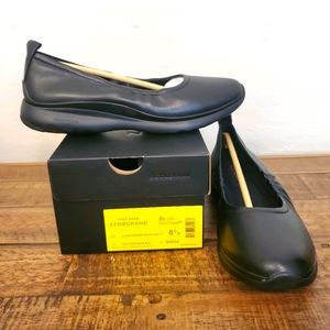 3.ZERØGRAND Rouched Slip-On Ballet Flat Black 8.5